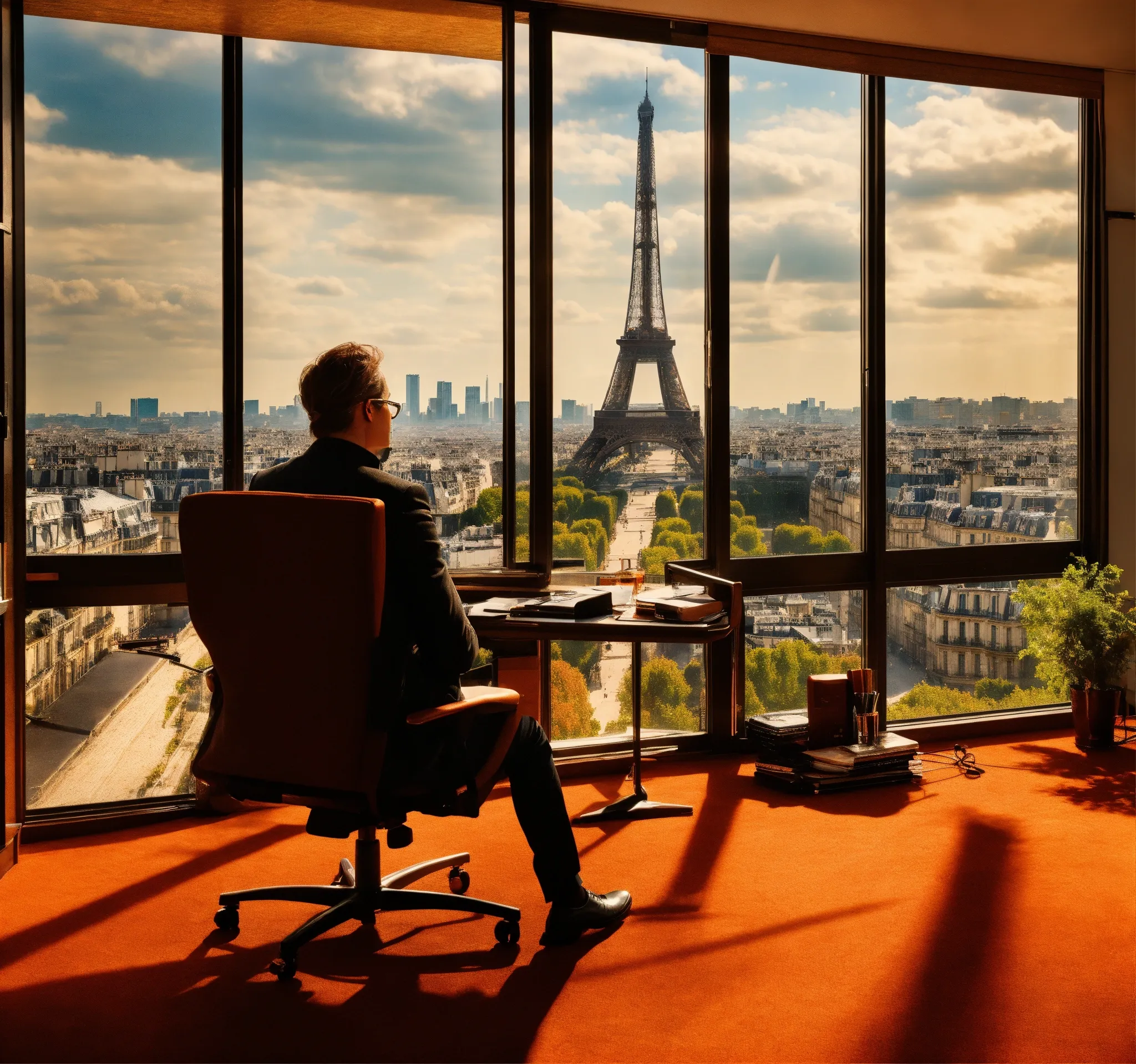 Verstelbaar bureau met houten blad